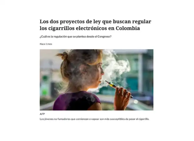 proyectos de ley que buscan regular cigarrillos electronicos en colombia - Nicotina