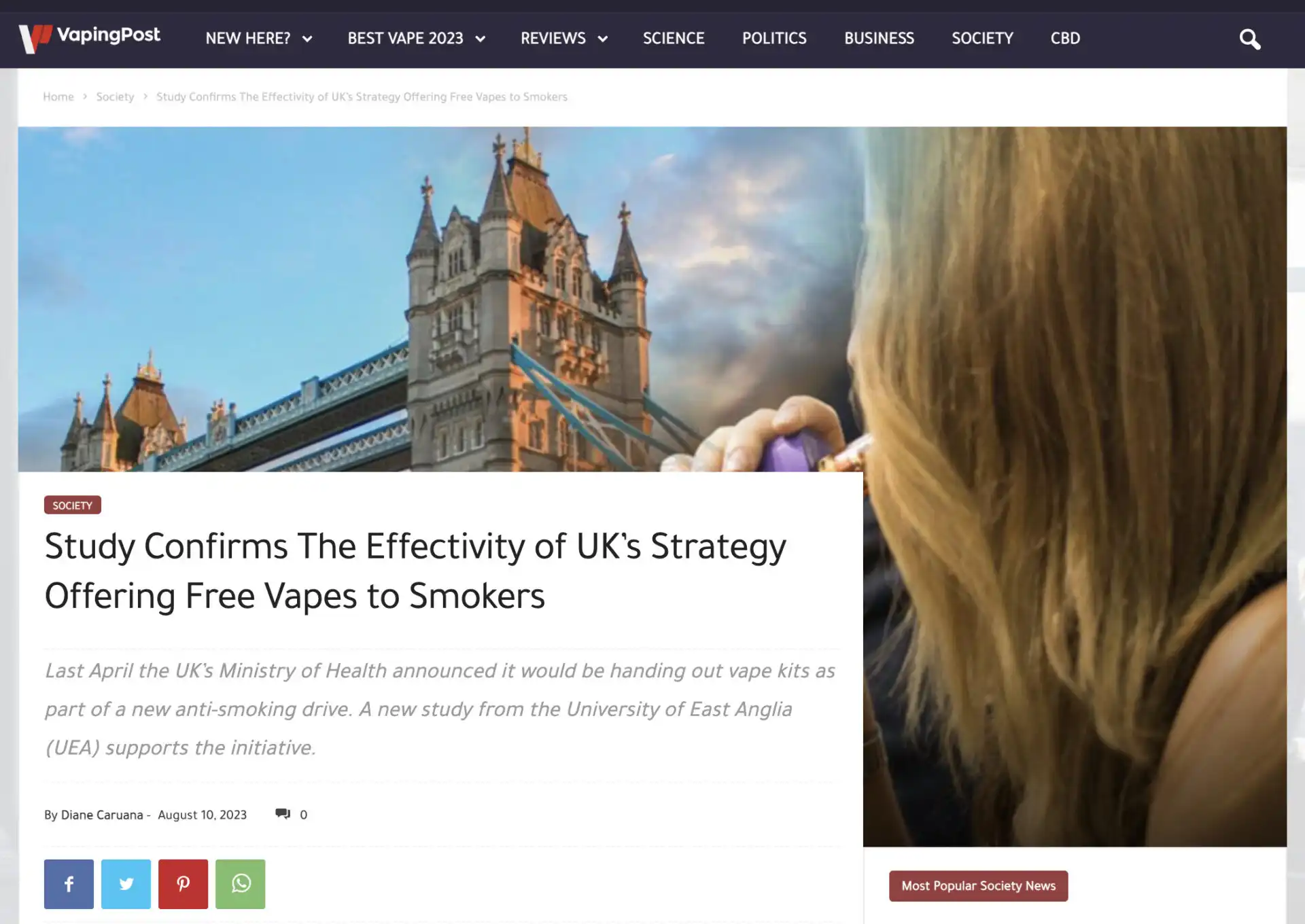 estudio confirma eficacia de estrategia britanica de ofrecer vapeadores gratuitos a fumadores - Nicotina