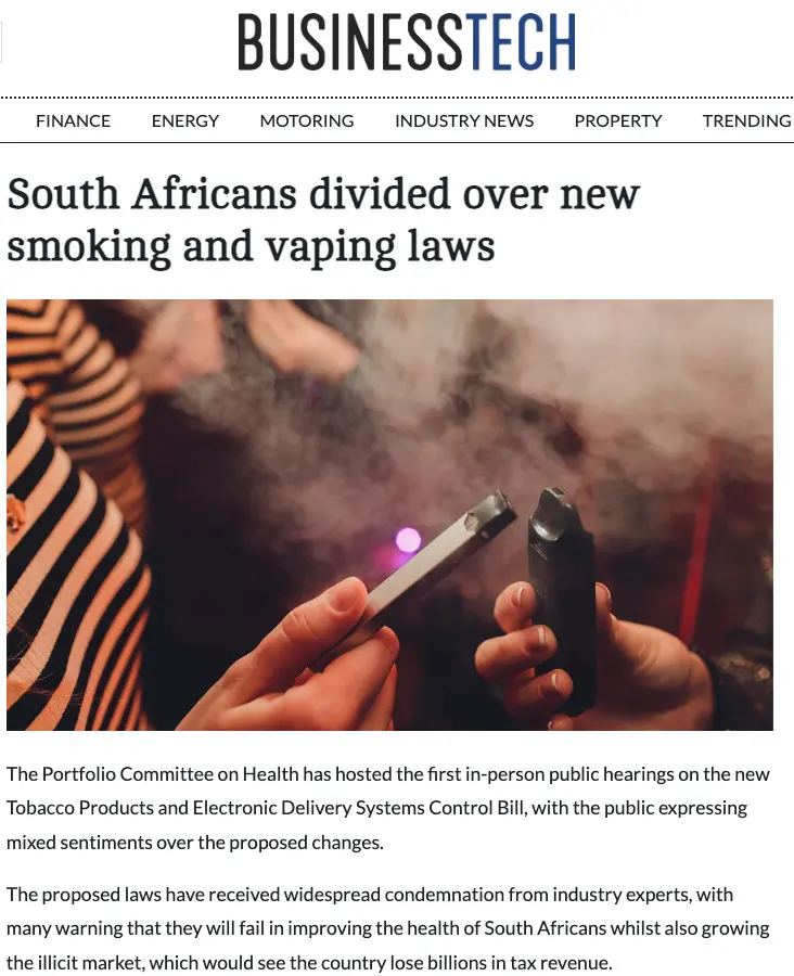 sudafricanos divididos ante nuevas leyes sobre tabaquismo y vapeo - Nicotina